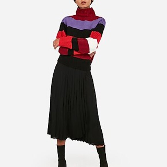 Express Sweaters - Express Stripe Mock Neck Chenille Sweater Size Large NWT